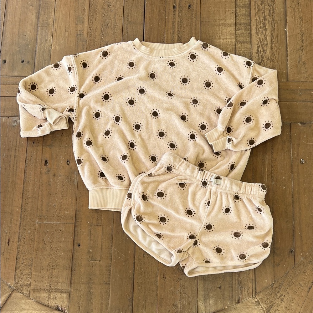 Rylee + Cru Sun Terrycloth sweatshirt and shorts set girls 4-5 years